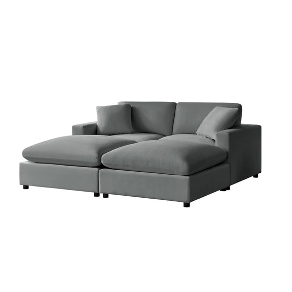 Comfort Pointe Casella Modular 4-Piece Sectional in Charcoal Performance Fabric