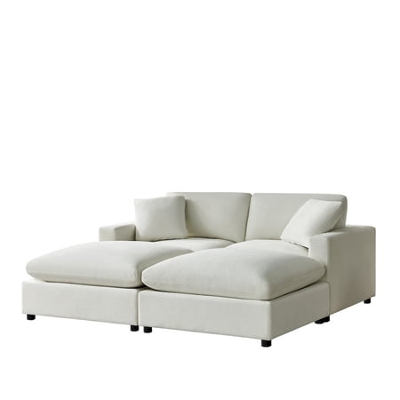 Comfort Pointe Casella Modular 4-Piece Sectional in Ivory Performance Fabric