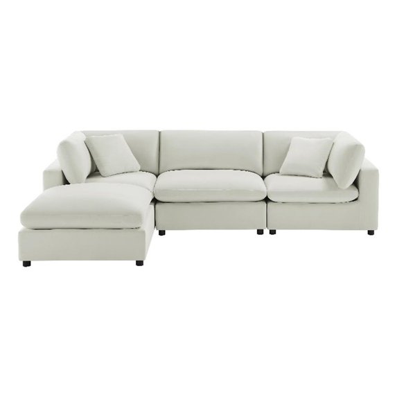 Comfort Pointe Casella Modular 4-Piece XL Sectional in Ivory Performance Fabric