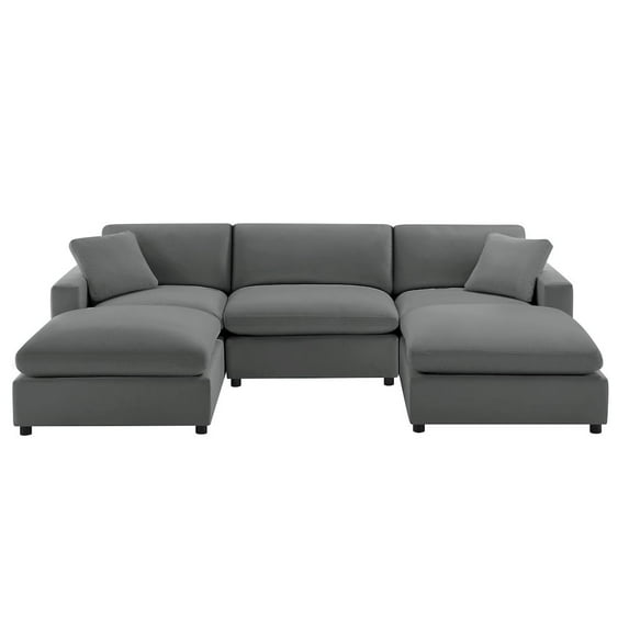 Comfort Pointe Casella Modular 5-PC XL Sectional in Charcoal Performance Fabric
