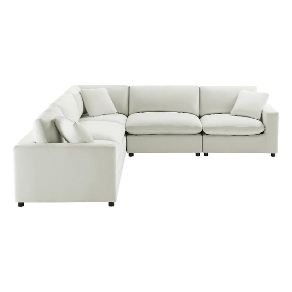 Comfort Pointe Casella Modular 5-Piece Sectional in Ivory Performance Fabric