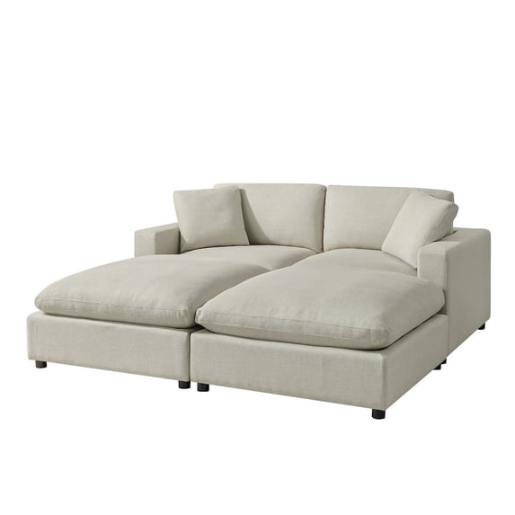 Comfort Pointe Casella Modular Beige Fabric 4-Piece Chofa Sectional