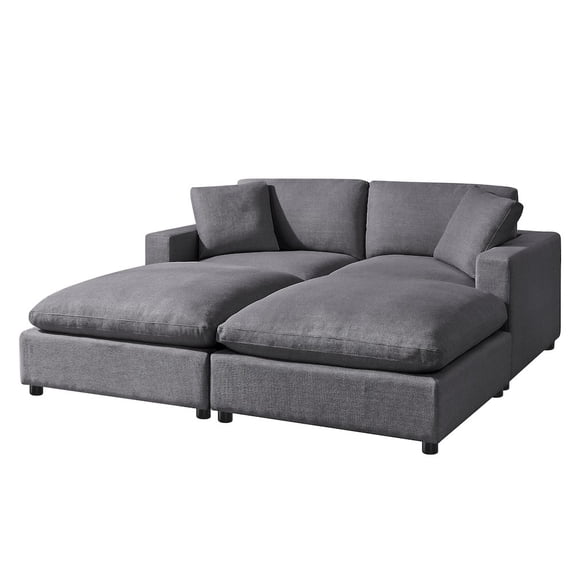 Comfort Pointe Casella Modular Charcoal Fabric 4-Piece Chofa Sectional