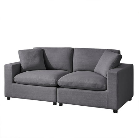 Comfort Pointe Casella Modular Charcoal Polyester Fabric 2-Piece Sofa