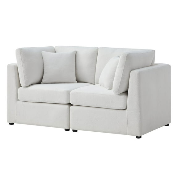 Comfort Pointe Chandler Ivory Performance Fabric 2-Piece Sofa