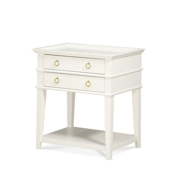 Comfort Pointe Clara 2-Drawer Tray Top Wood Nightstand in White