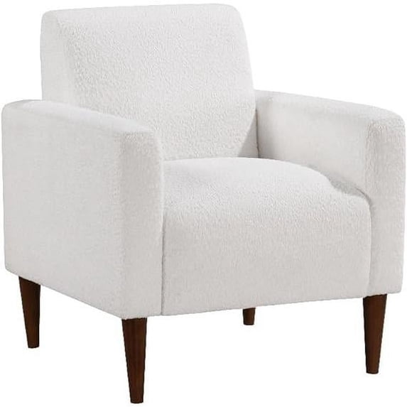 Comfort Pointe Cumulus White Boucle Fabric Modern Style Arm Chair