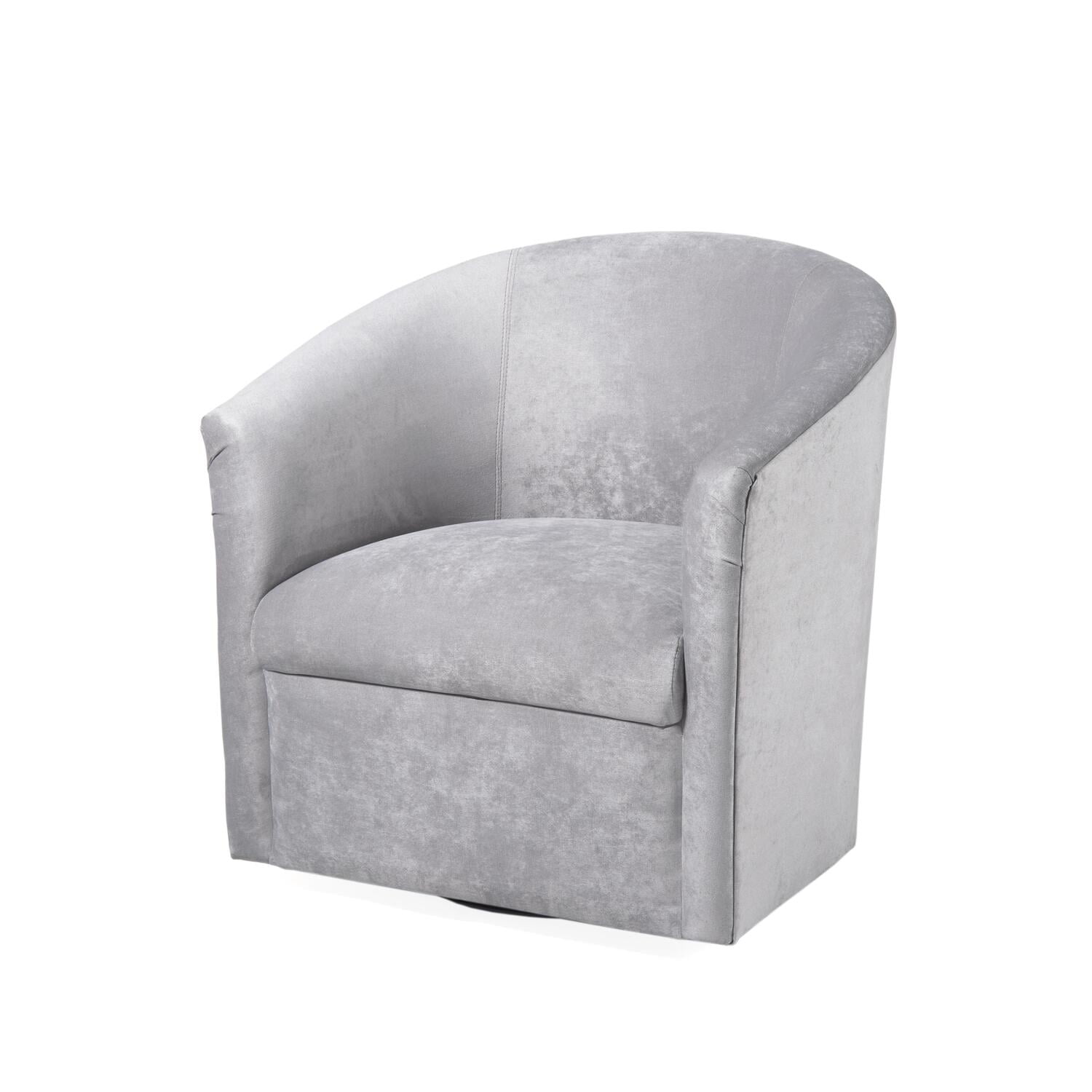 Comfort Pointe Elizabeth Beige Sand Microfiber Swivel Accent Chair