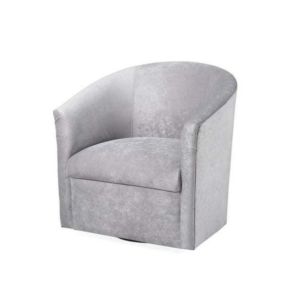 Comfort Pointe Elizabeth Silver Gray Microfiber Swivel Accent Chair
