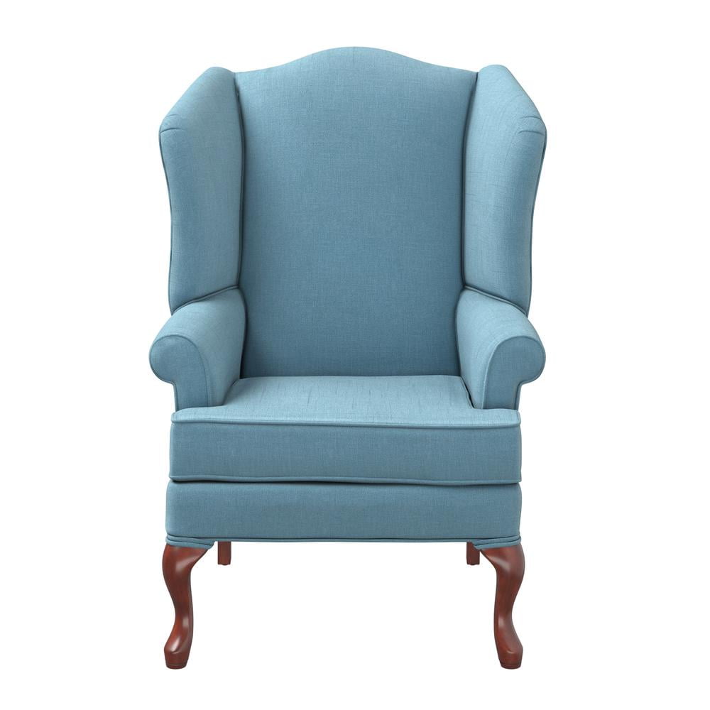 Traditional Erin Wingback Handcrafted Accent Chair in Blue