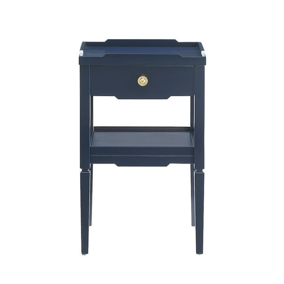 Comfort Pointe Finchley Midnight Blue Wood 1-drawer Nightstand with Shelf