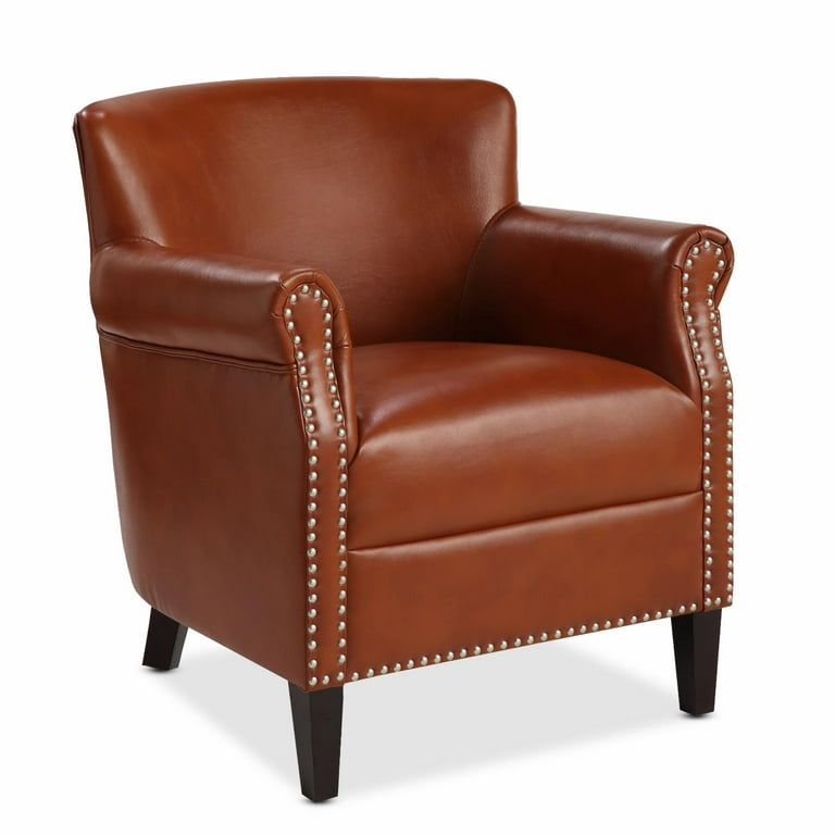 Nailhead leather best sale club chair