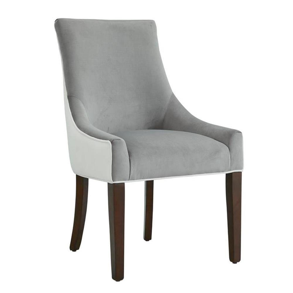 Elegant Transitional Jolie Side Chair with Smoke Gray Upholstery