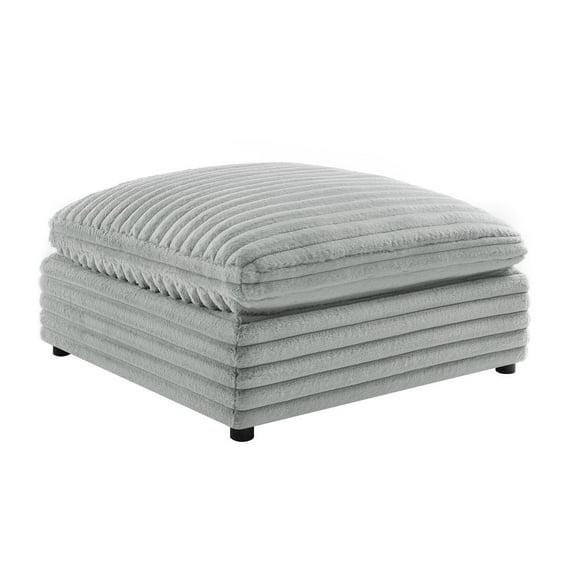 Comfort Pointe Julia 40 in. Square Ottoman in Plush Gray Cord-like Fabric
