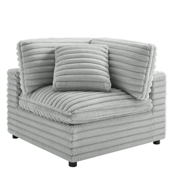 Comfort Pointe Julia 6-piece Nest Sectional in Plush Gray Cord-like Fabric