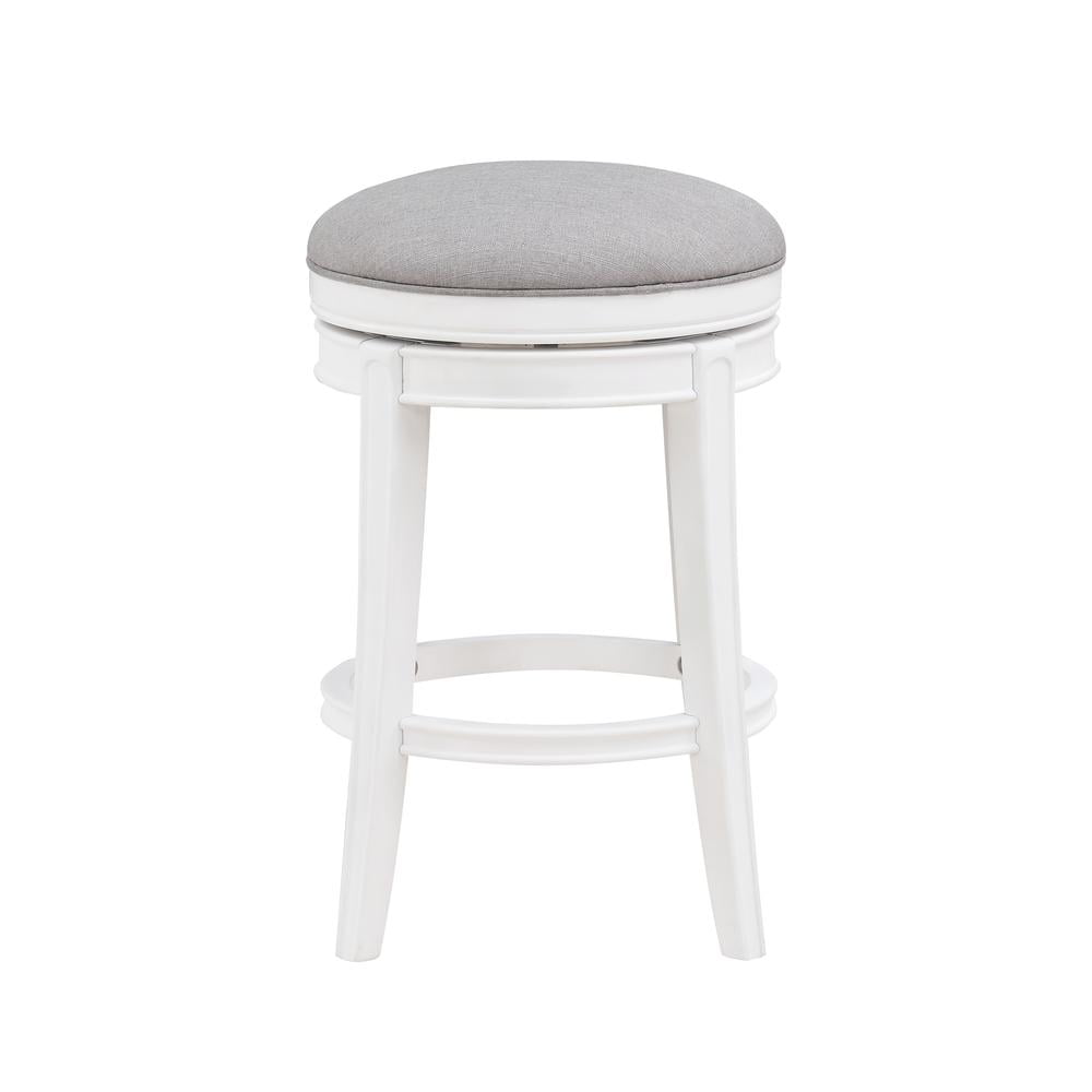 Elegant White Wood Adjustable Swivel Counter Stool