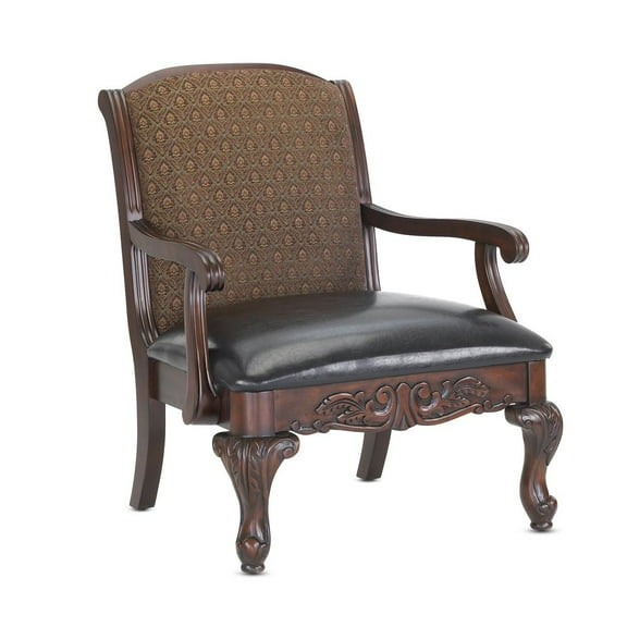 Comfort Pointe Liza Traditional Style Wood Arm Chair in Walnut Finish