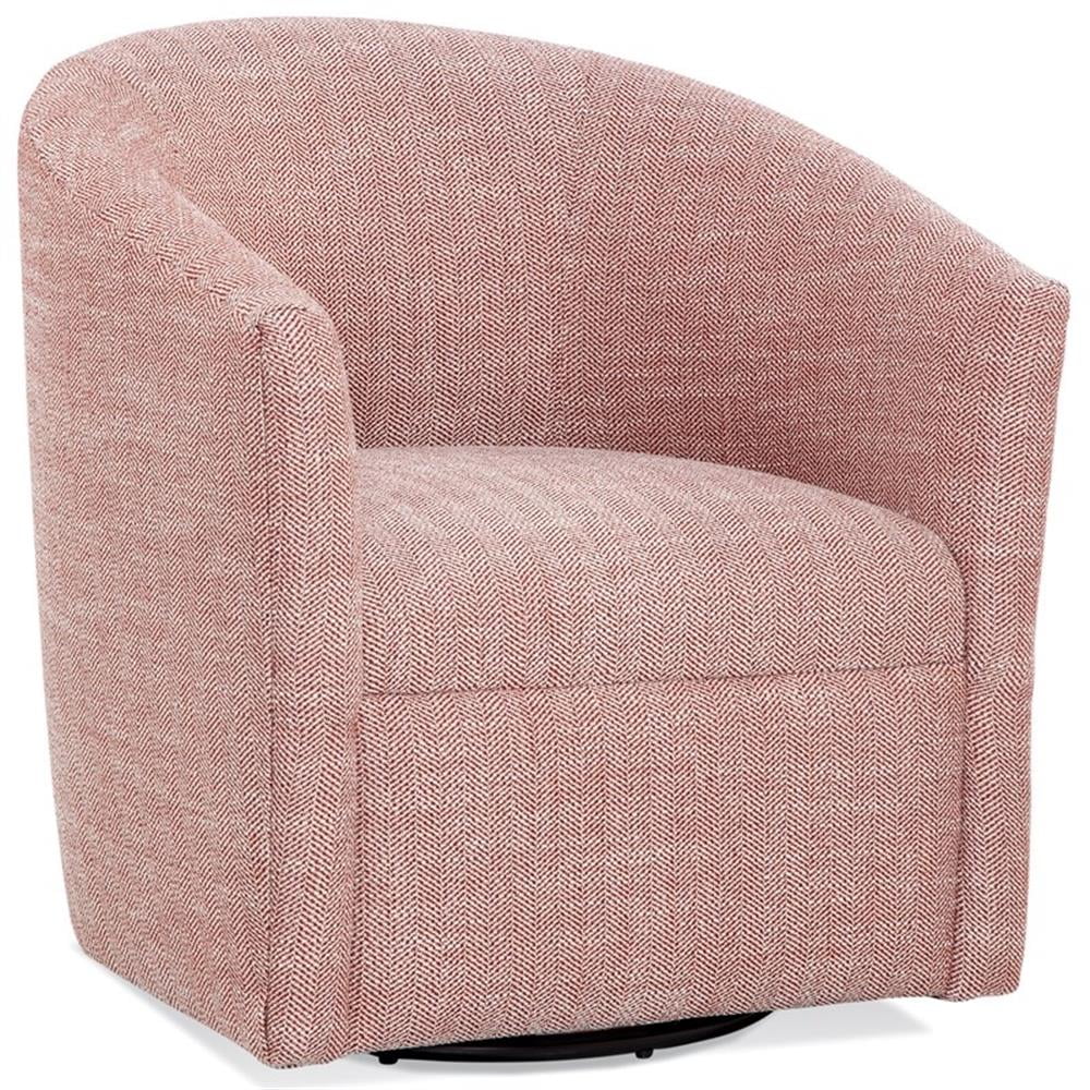 Lynton Transitional Barrel Swivel Accent Chair in Henna