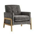 thumbnail image 1 of Comfort Pointe Macon Wood Arm Tufted Back Accent Chair - Coal, 1 of 15