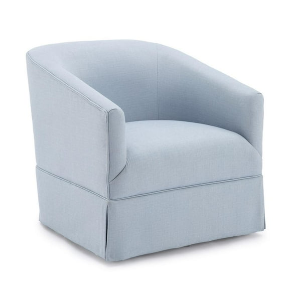 Comfort Pointe Mid-Century Fabric Solid Swivel Armchair, Sky Blue