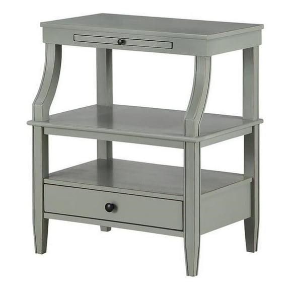 Comfort Pointe Newton Antique Gray Wood 1-drawer Storage Nightstand