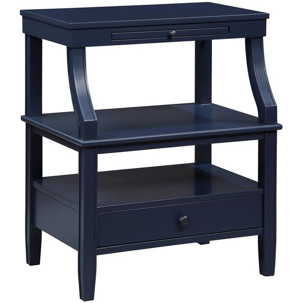 Comfort Pointe Newton Midnight Blue Wood Storage 1-drawer Nightstand