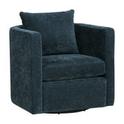 Comfort Pointe Sheldon Navy Blue Fabric Swivel Barrel Accent Chair