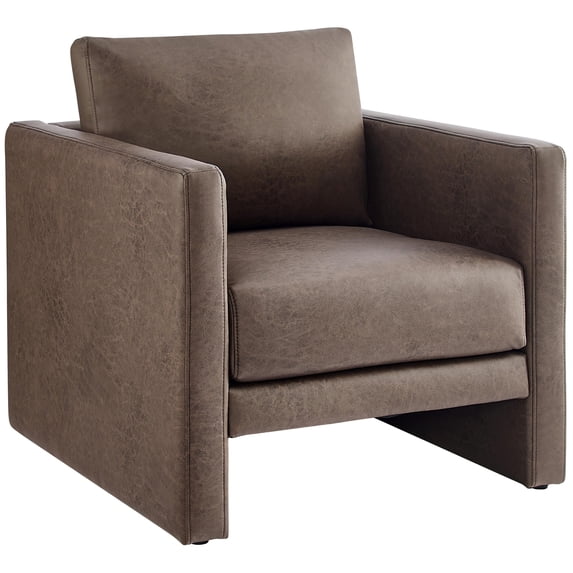 Comfort Pointe Tybee Espresso Faux Leather Modern Style Arm Chair