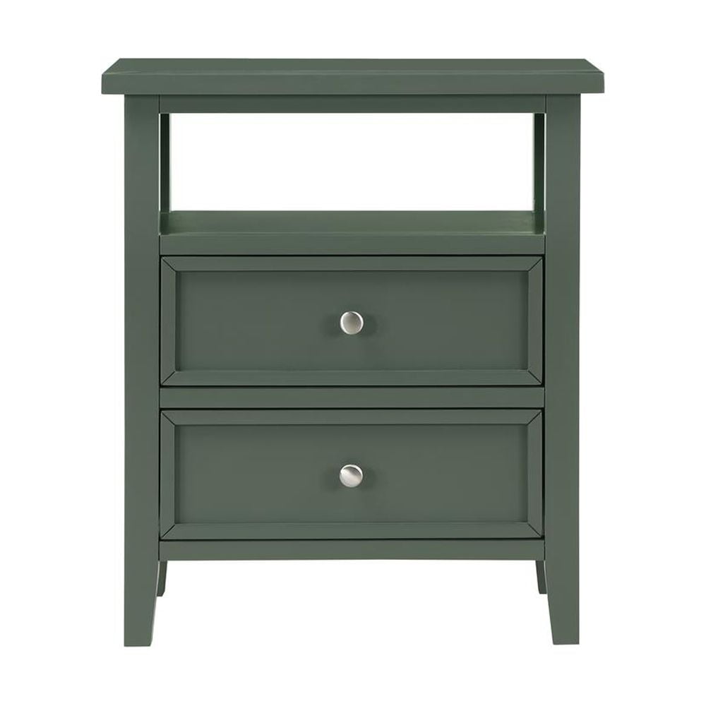 Comfort Pointe Walker Vintage Green Wood 2-drawer Nightstand
