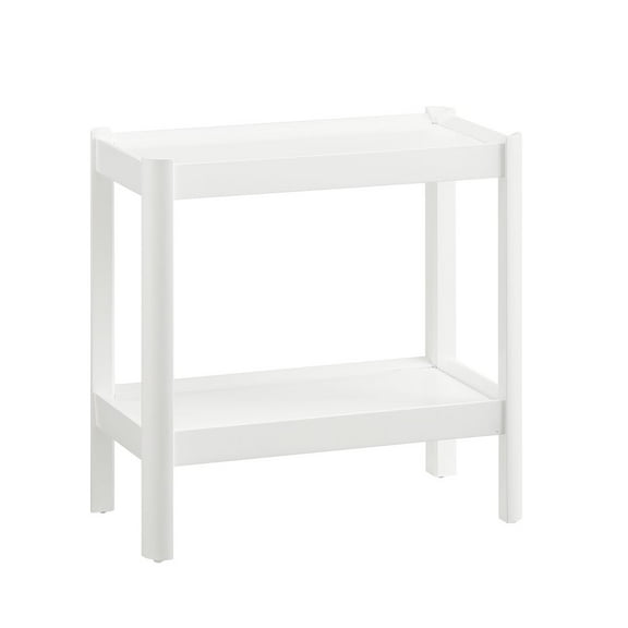 Comfort Pointe Yukon White Wood Tray-Top Farmhouse Style Accent Table