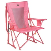 GCI Outdoor Comfort Pro Rocker Foldable Rocking Camp Chair, Blush