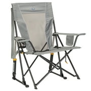 GCI Outdoor Comfort Pro Rocker Camping Chair with Mesh Backrest, Mercury Gray