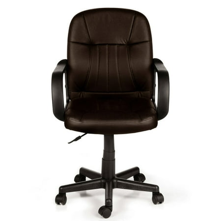 Comfort - Leather Mid-Back Chair - Chocolate Brown