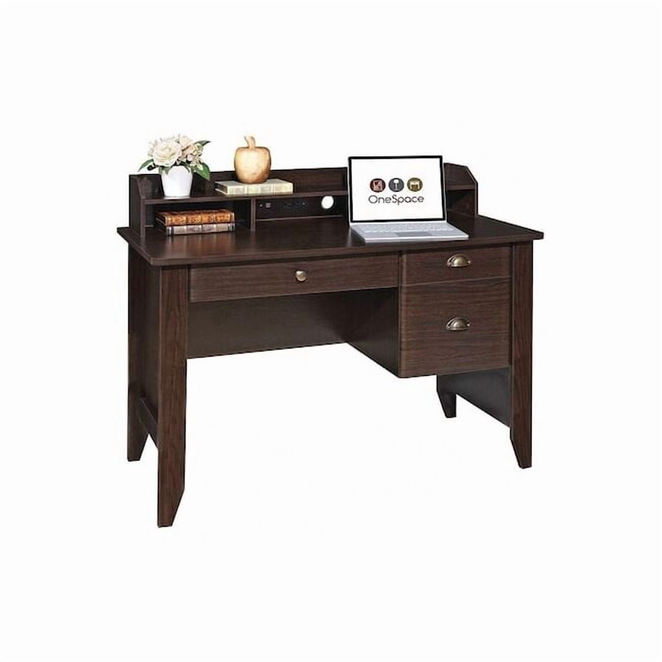 Comfort Products Executive Desk with Hutch and USB, Charger Hub