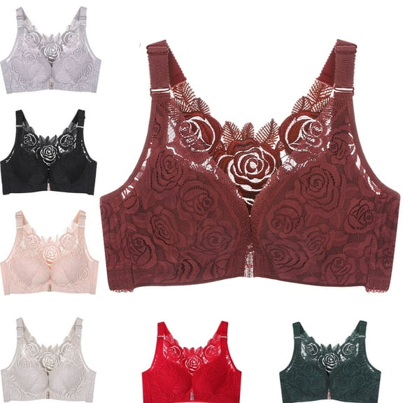 Comfort Rose Bra, Front Closure Lace Comfy No Wire Bras Push Up Wire-Free & Seamless Bra