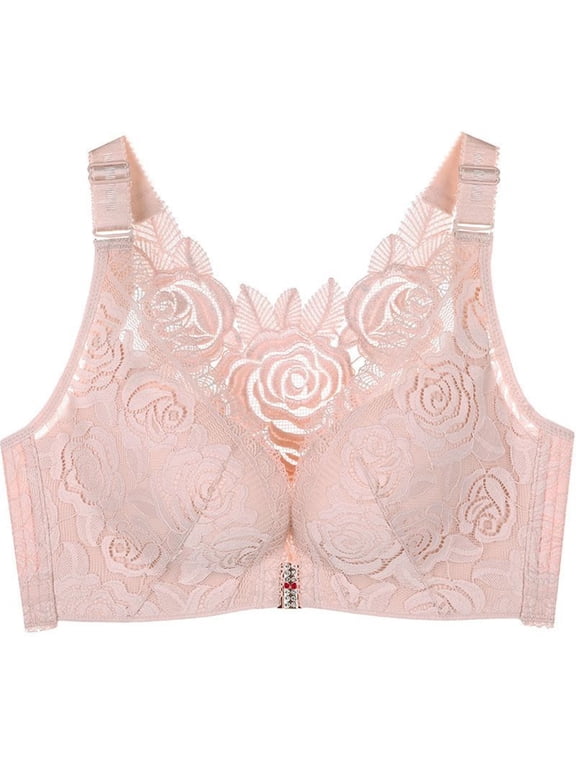 Comfort Rose Bra, Front Closure Lace Comfy No Wire Bras Push Up Wire-Free & Seamless Bra