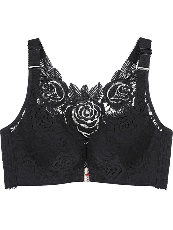 Comfort Rose Bra, Front Closure Lace Comfy No Wire Bras Push Up Wire-Free & Seamless Bra