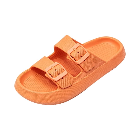 Comfort Sandals for Women and Men Pillow Slippers Double Buckle Quick Dry Adjustable Slides Cushioned Thick Sole EVA Flat Sandals, 42