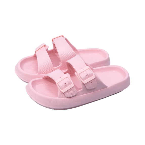 Comfort Sandals for Women and Men Pillow Slippers Double Buckle Quick Dry Adjustable Slides Cushioned Thick Sole EVA Flat Sandals, 43