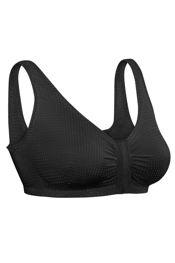 Comfort Sleep Bra, Front Closure, Black, Size 38