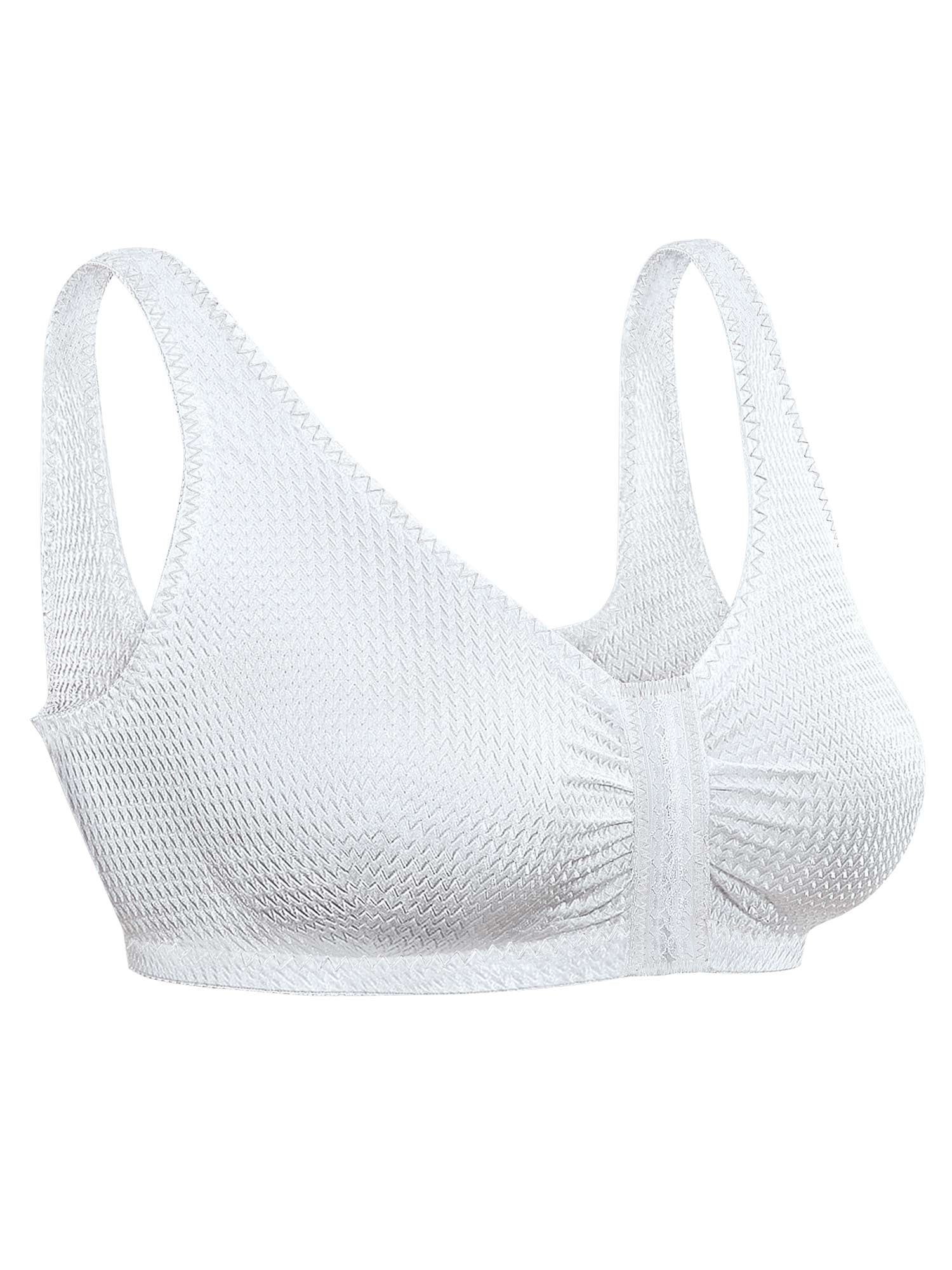 Comfort Sleep Bra, Front Closure, White, Size 42