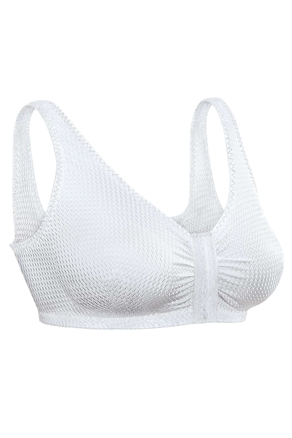 Comfort Sleep Bra, Front Closure, White, Size 48