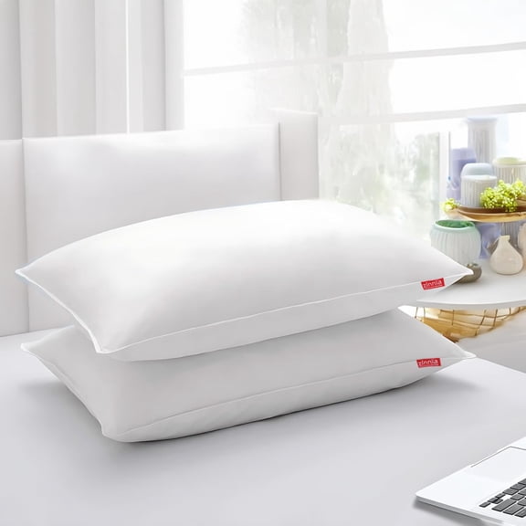Comfort Soft Microfiber Pillow, White, Standard Size - 45 X 70 Cm | Neck Support, Lightweight, Hypoallergenic, Washable, Breathable Pillow | Rectangular Shape, Bed Pillow - Pack Of 2