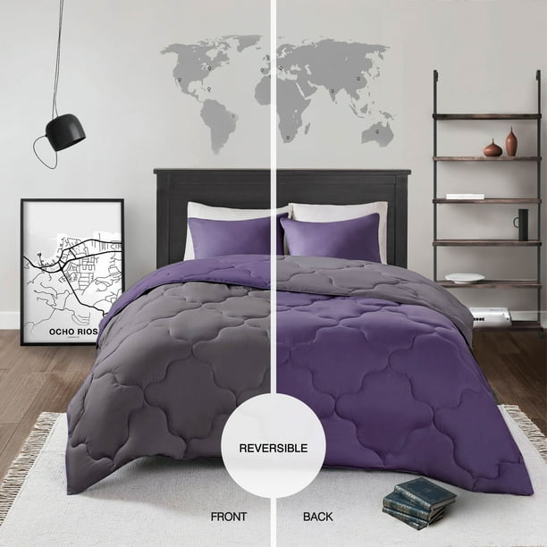 Comfort Spaces 3Piece King Reversible Comforter Sets Microfiber Down
