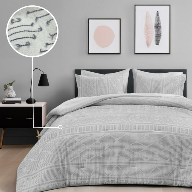 Comfort Spaces 3Piece Twin/Twin XL Cotton Comforter Sets Geometric
