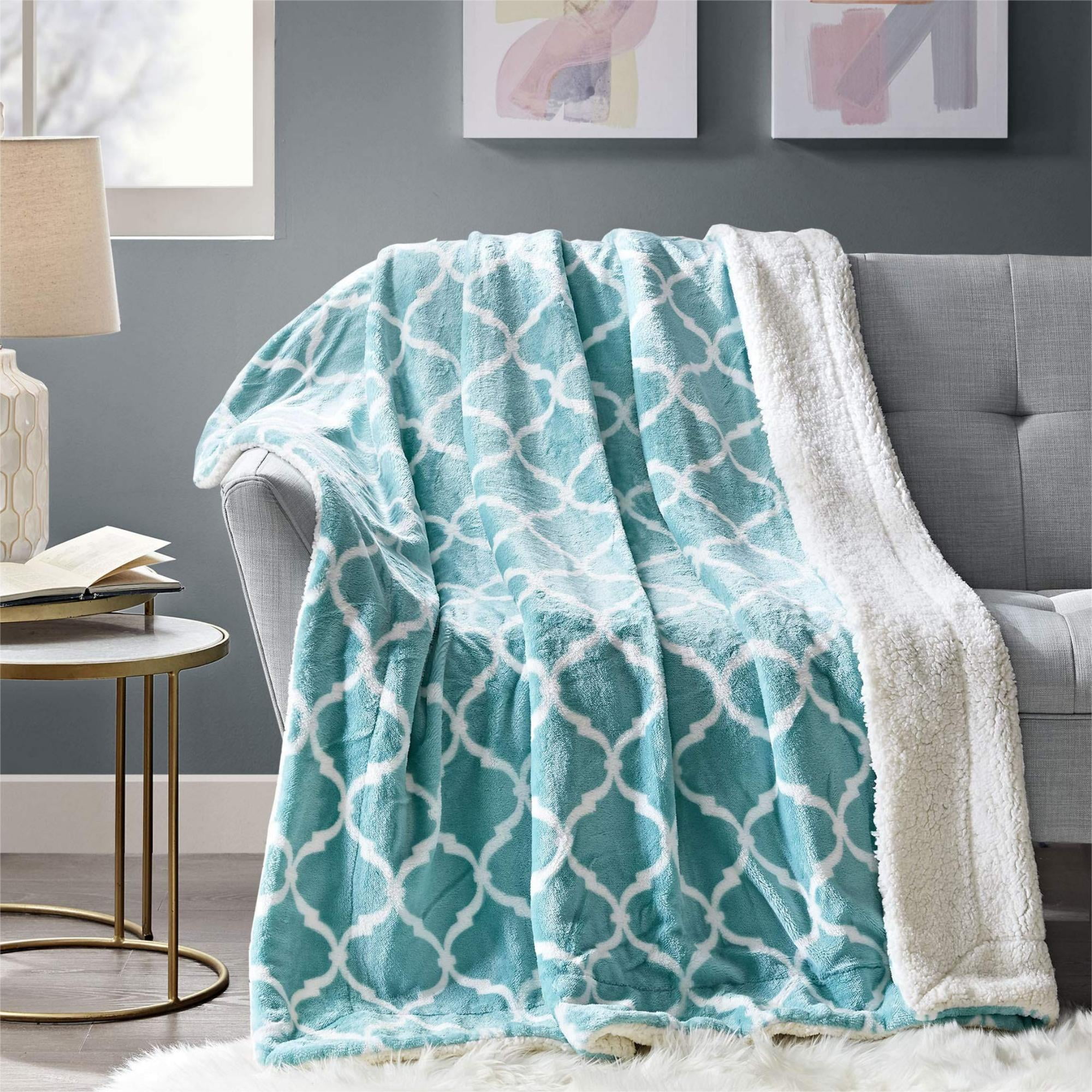 Aqua fleece throw hotsell