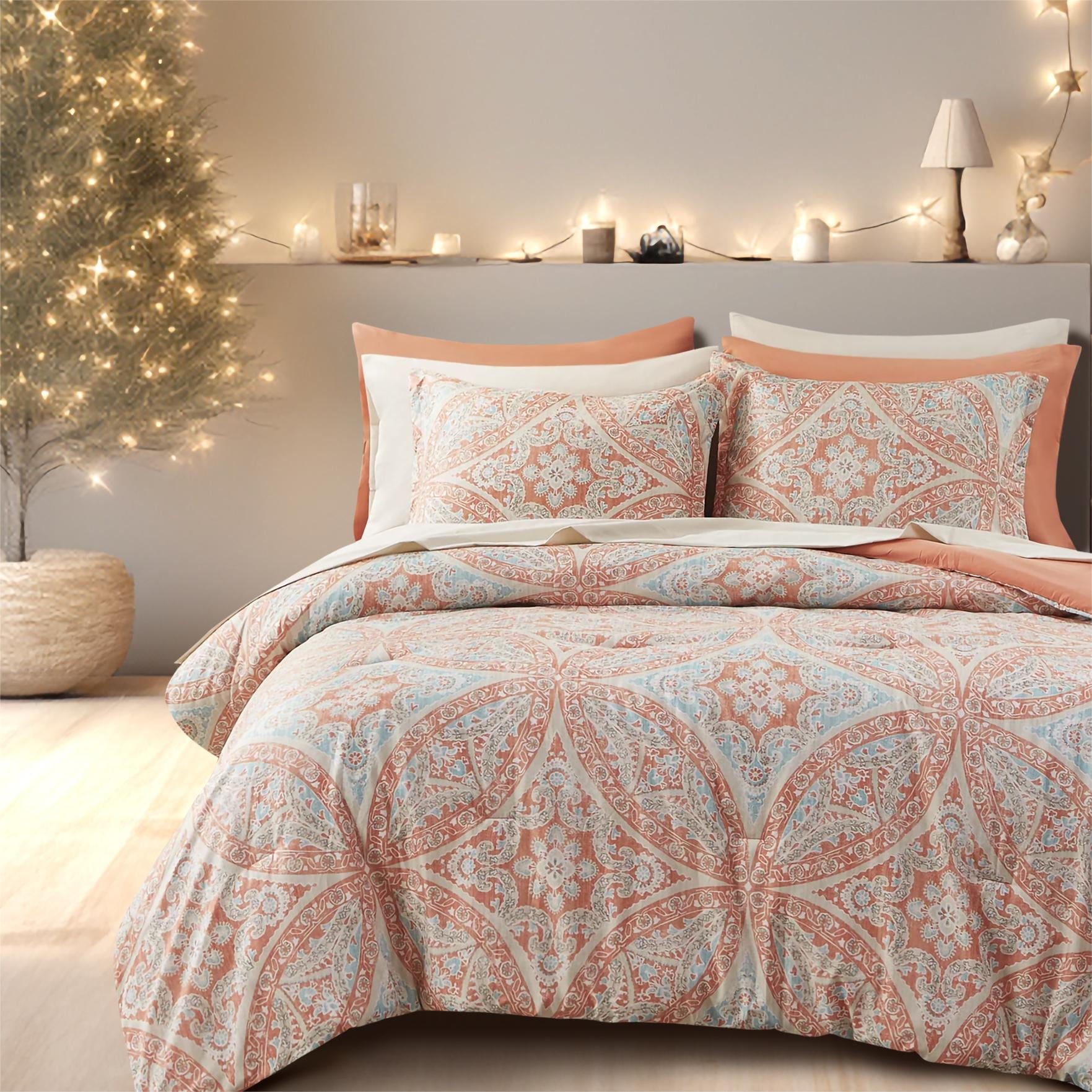 Comfort Spaces 6 Piece Twin XL Bed in a Bag College Dorm Comforter Sets Down Alternative with