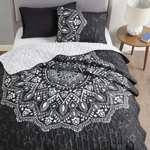Comfort Spaces Ava King/CalKing Size Quilt Set 3Piece Black