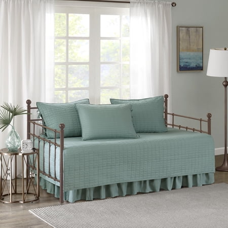 Comfort Spaces Box Sewn Polyester Quilt Sets, Twin, Green, 5-Pieces