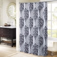 thumbnail image 1 of Comfort Spaces Coco Microfiber Black/White Printed Damask Shower Curtain, 72"x72", 1 of 6
